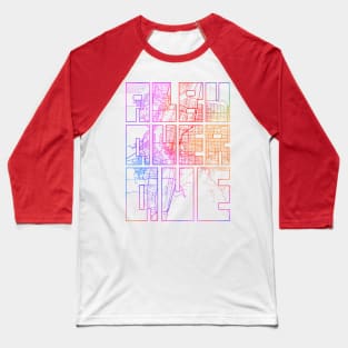 Albuquerque, USA City Map Typography - Colorful Baseball T-Shirt